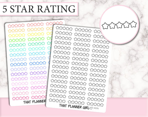 5 Star Rating Stickers | M057