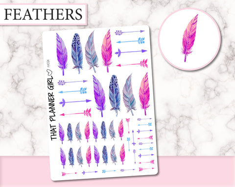 Decorative Feather Stickers | M024