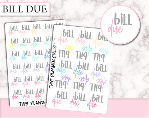 Bill Due Dual Font Script | M009