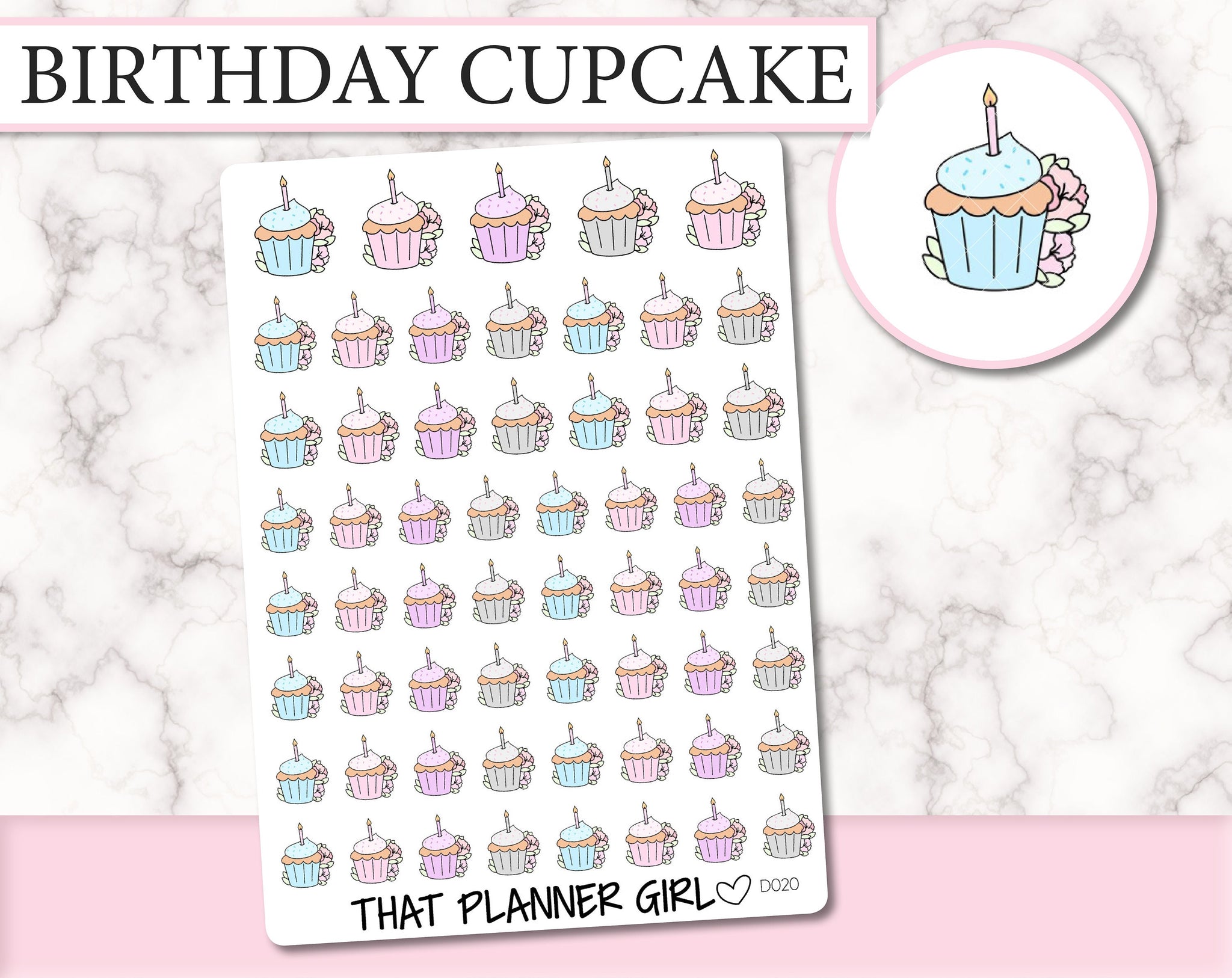 Birthday Cupcake Doodle | D020
