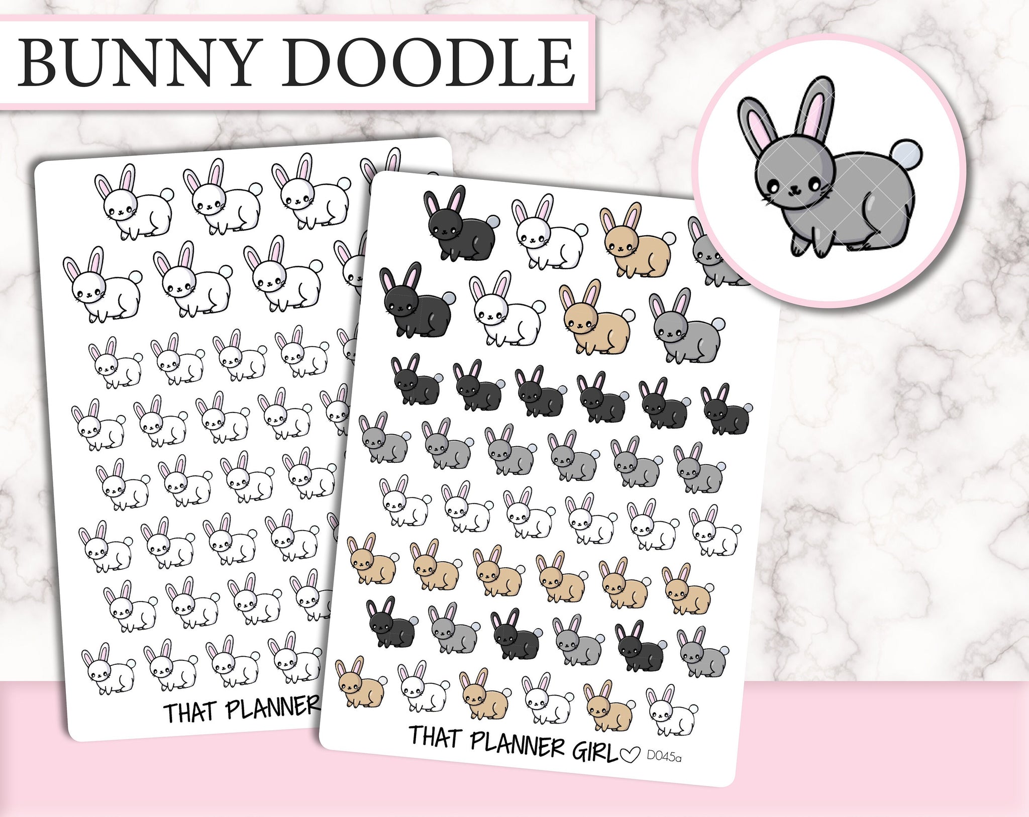Bunny Rabbit Doodle | D045