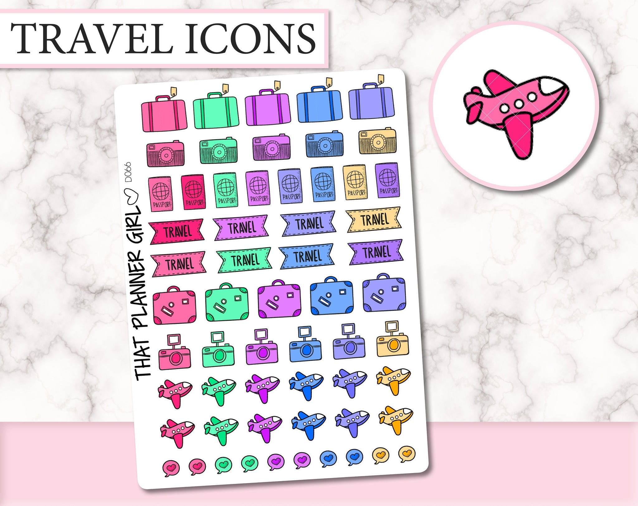 Cute travel / planes / luggage | D066