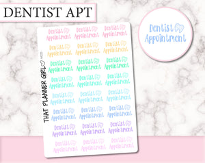 Dentist Appointment Word Labels | M025