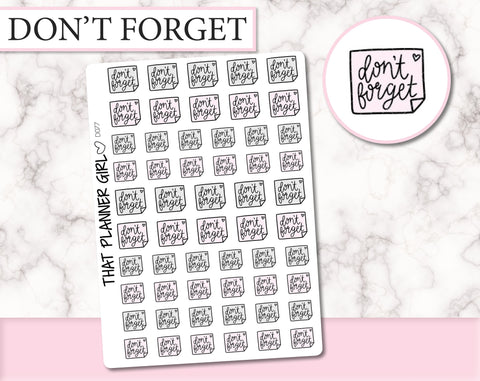 Don't Forget Sticky Note | D077
