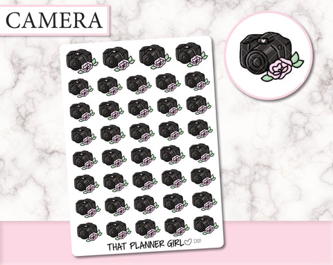 Floral DSLR Camera Stickers | D122