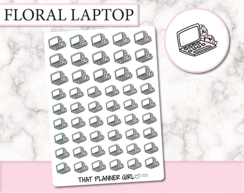 Floral Laptop Doodle | D123