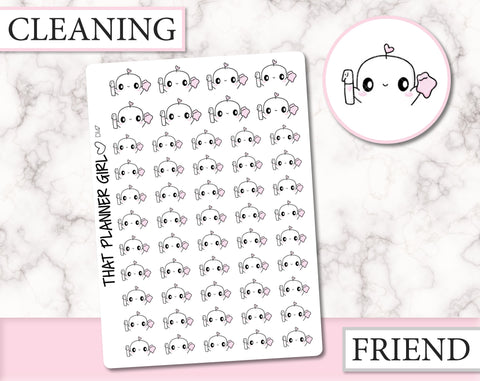 Friend Cleaning Stickers | D147