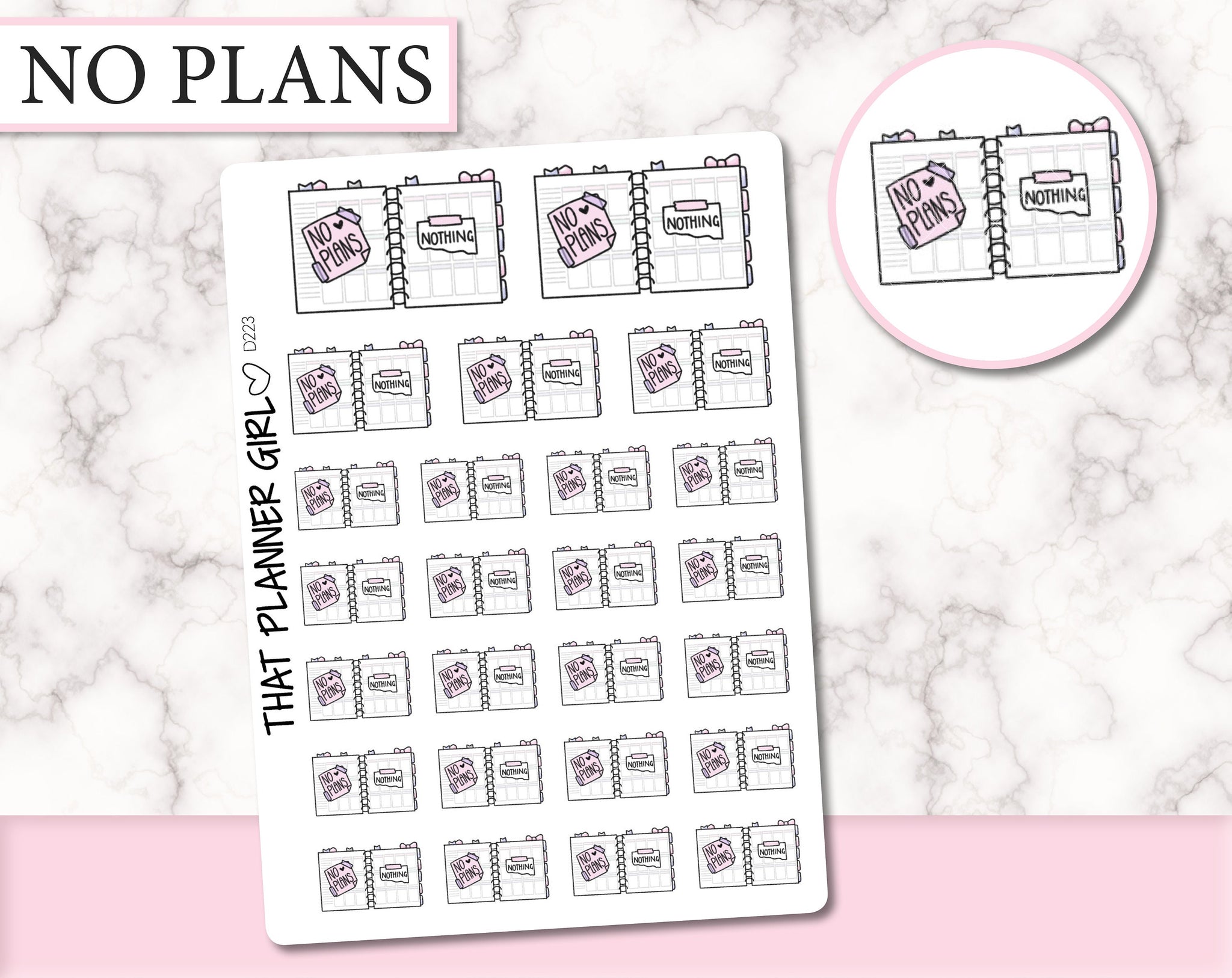 No Plans Planner Spread | D223