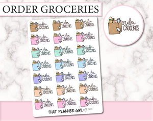 Order Groceries Doodle Sticker | D225