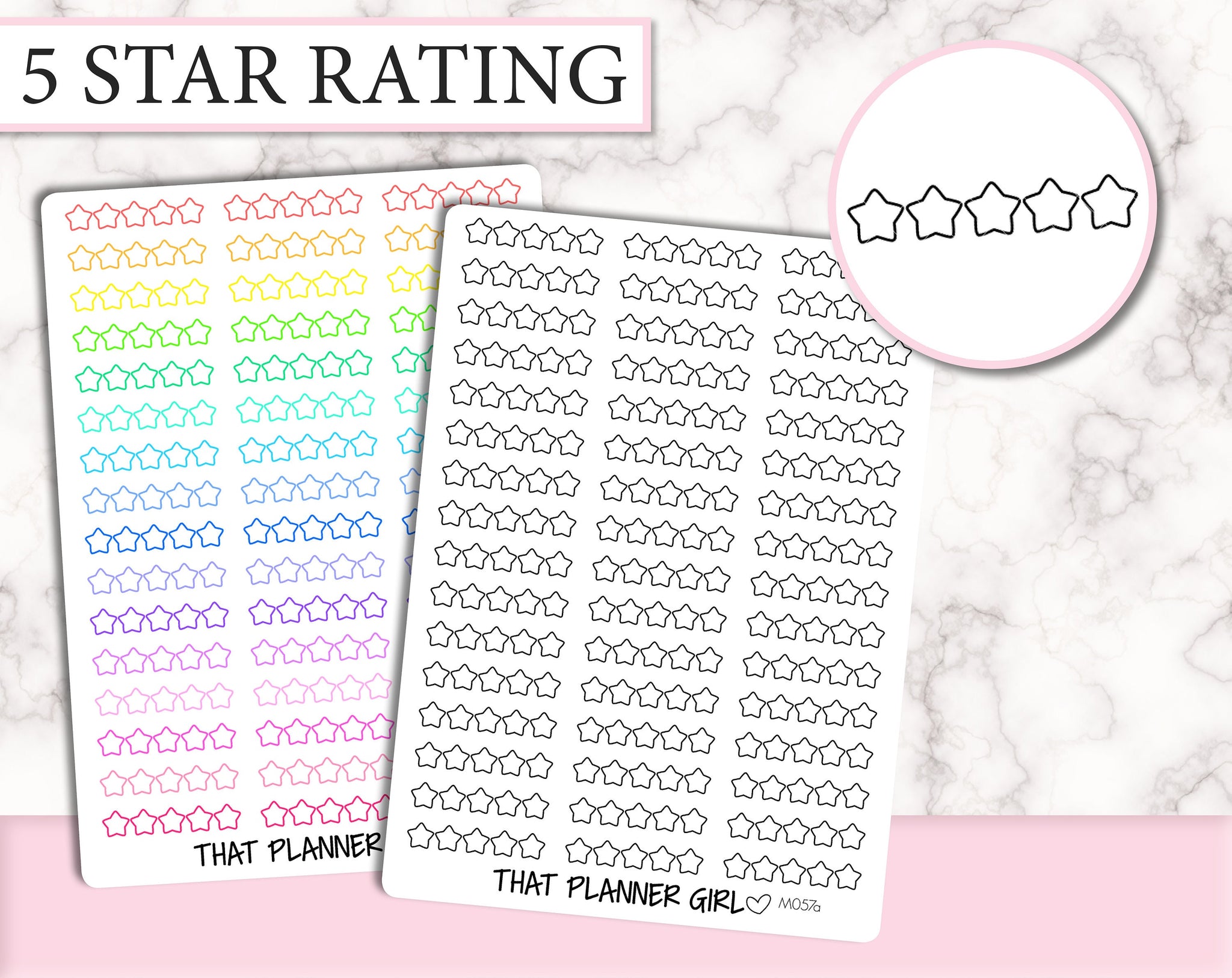 5 Star Rating Stickers | M057