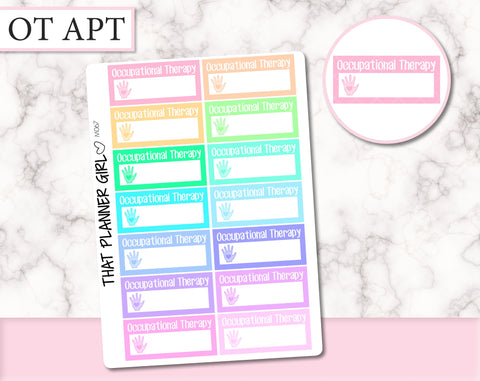 Occupational Therapy OT Appointment Labels | M067