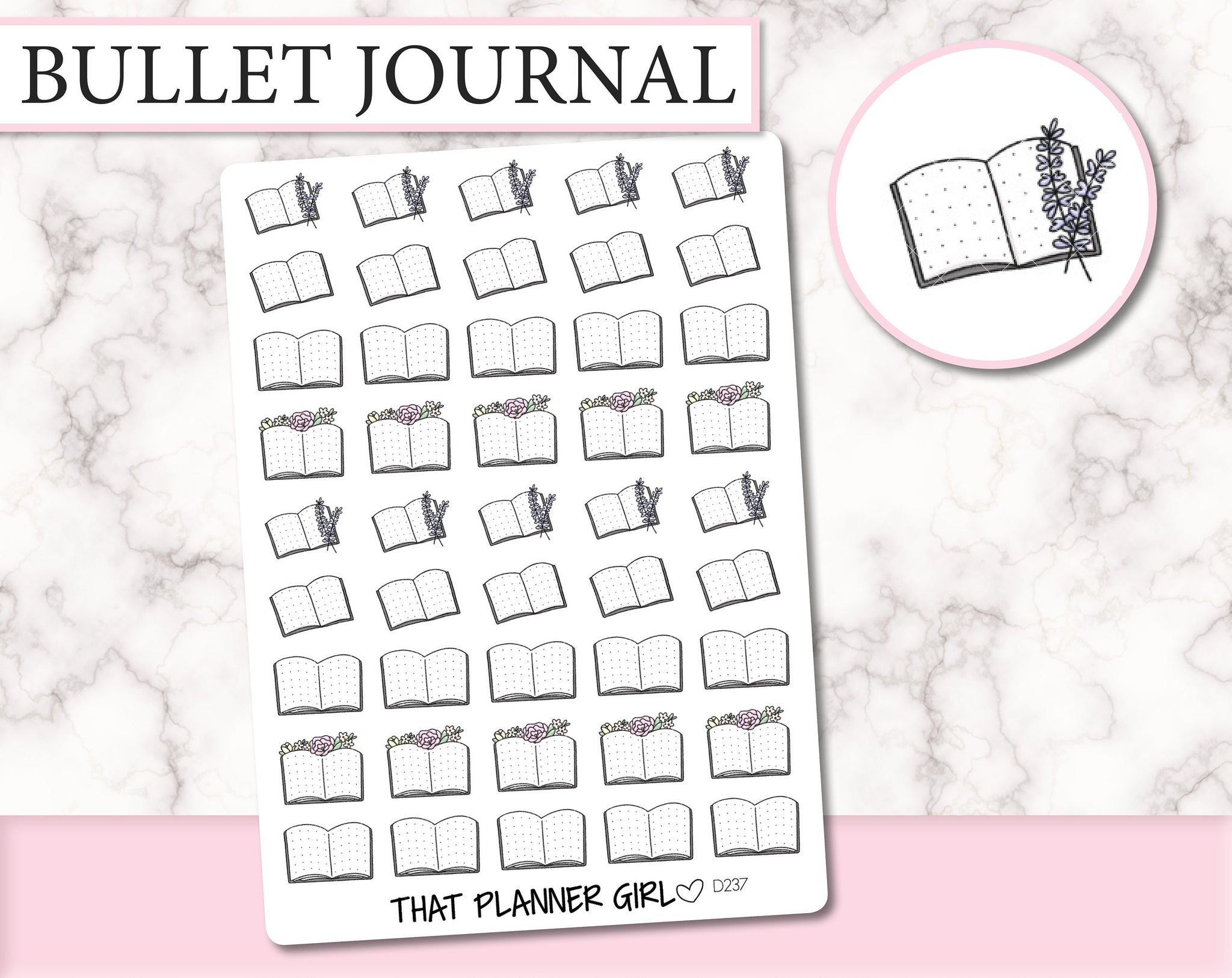 Simple Floral Bullet Journal Stickers | D237