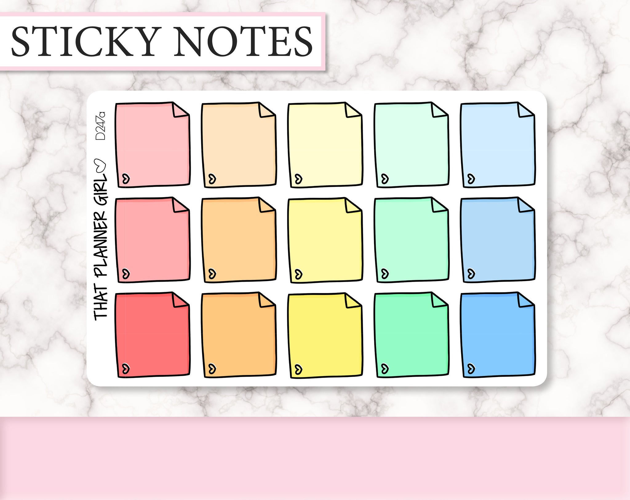 Sticky Note Doodle Sticker LARGE | D247