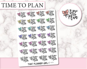 Time To Plan Script with Bow Paper Clip | M079
