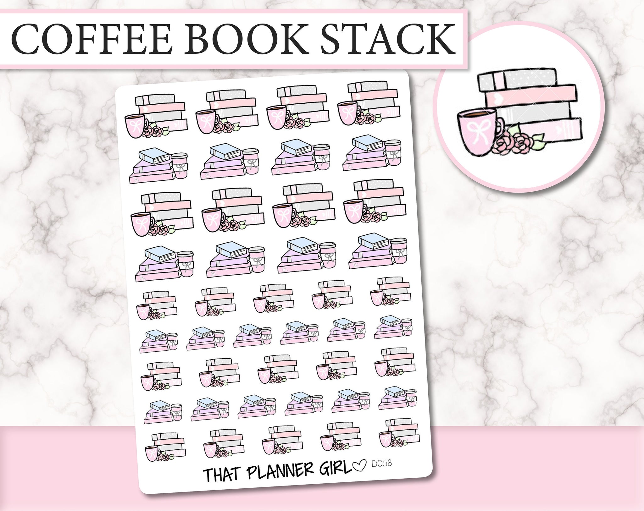 Coffee and Book Stack | D058