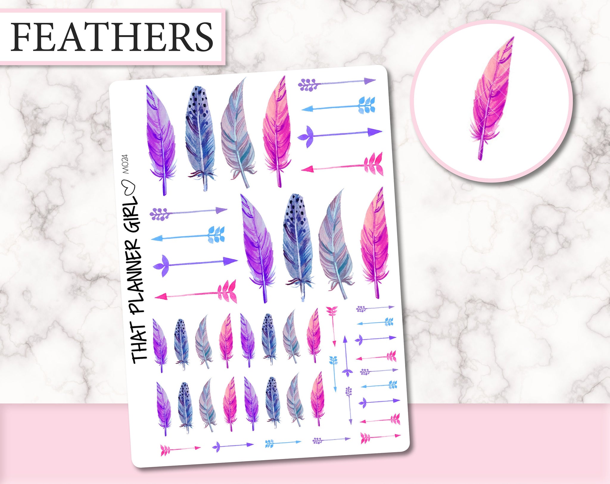 Decorative Feather Stickers | M024