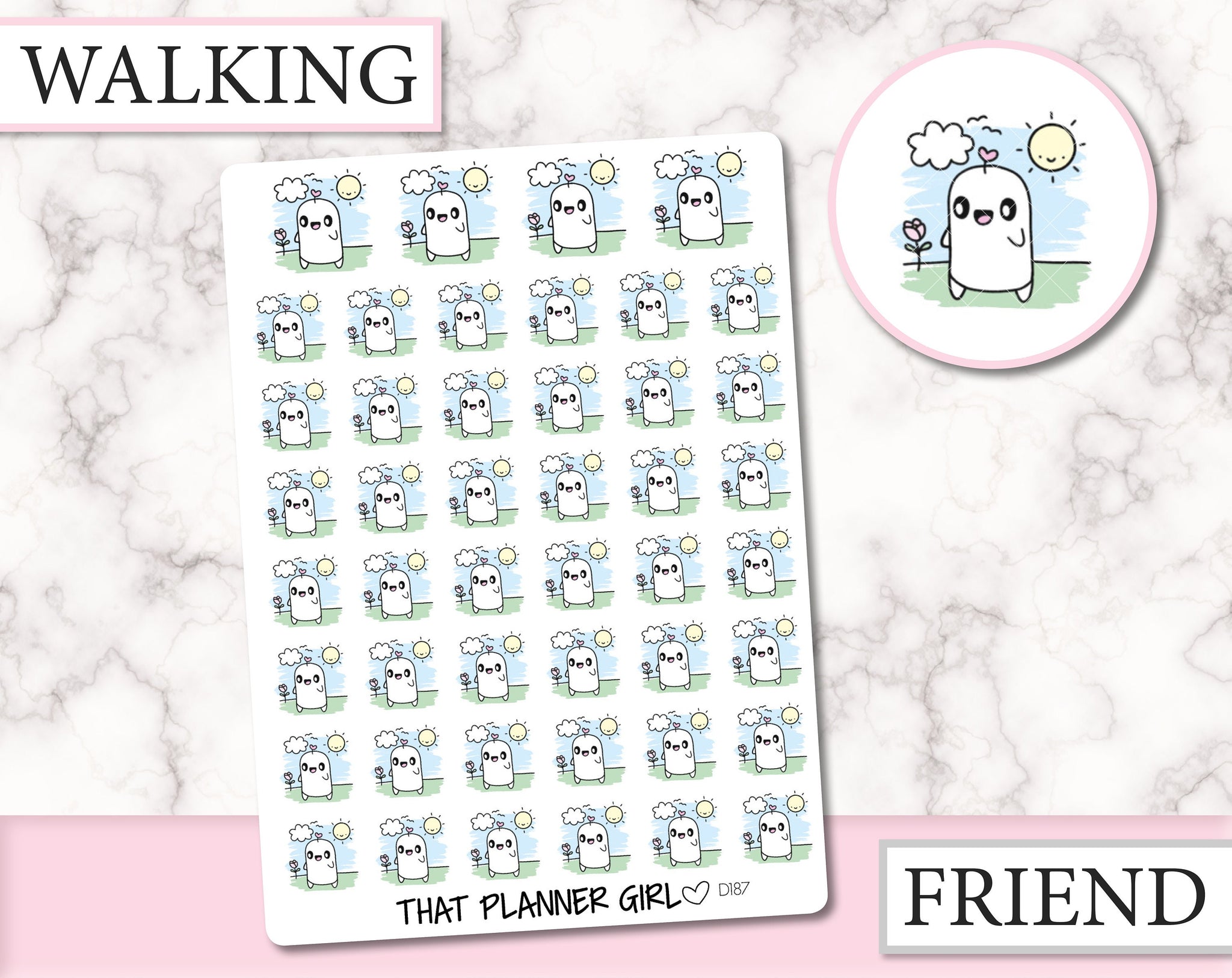 Friend Walking Stickers | D187