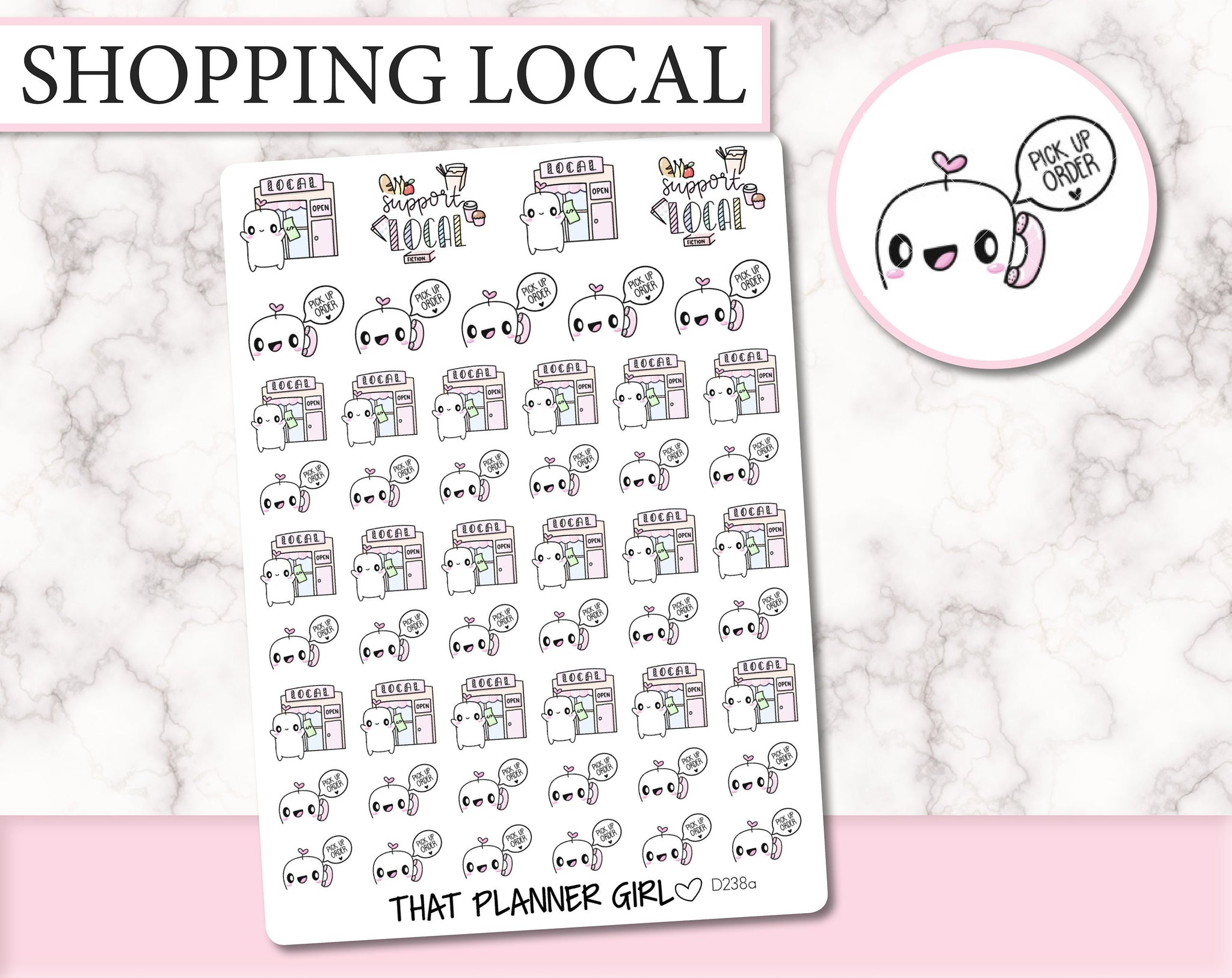 Shop Local Doodle Stickers | D238