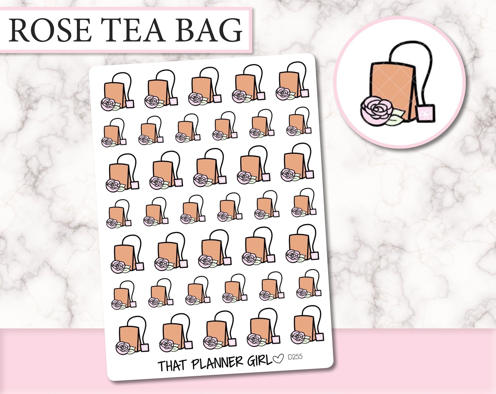 Tea Bag with Rose | D255