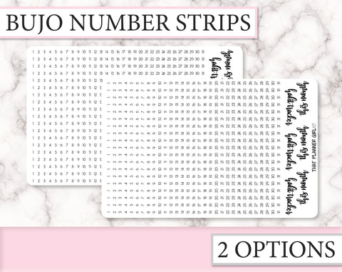 Bullet Journal Number 1-31 Strips | BU008/9