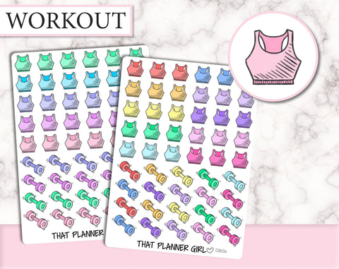 Work Out Crop Top + Weights Stickers | D265